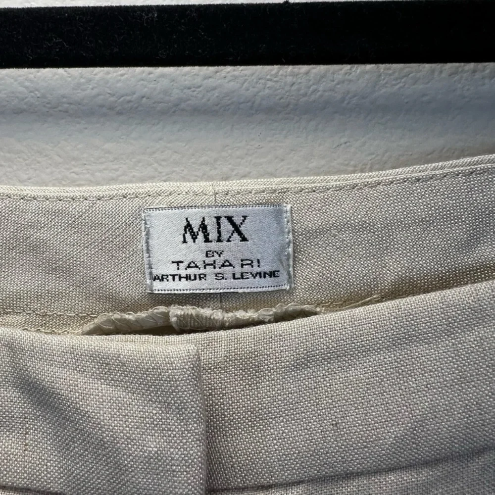Tahari Arthur S Levine Straight Trouser Paints Beige Lined Career Summer 39